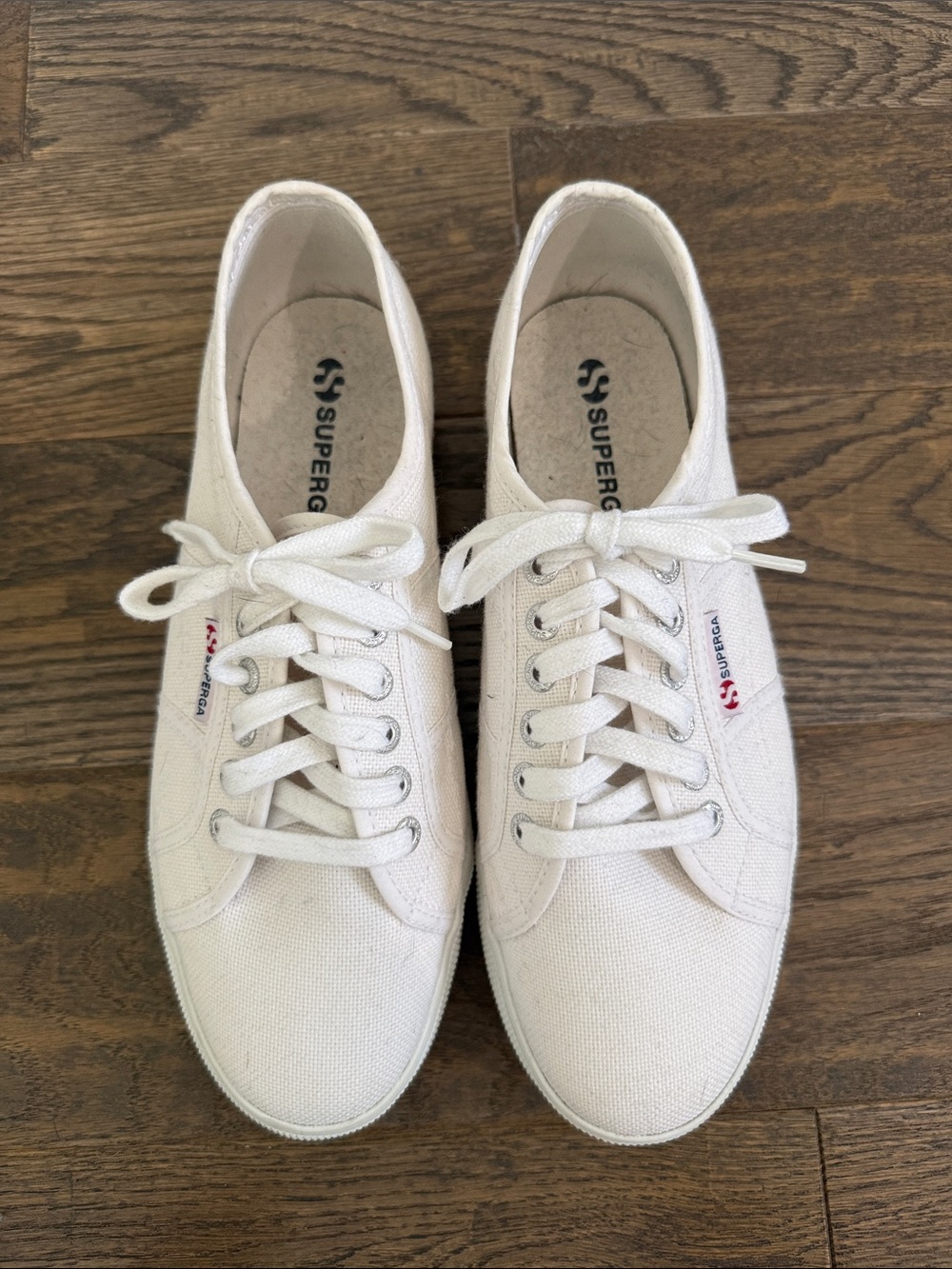 Superga White Platform Canvas Sneakers - Picture 3 of 6